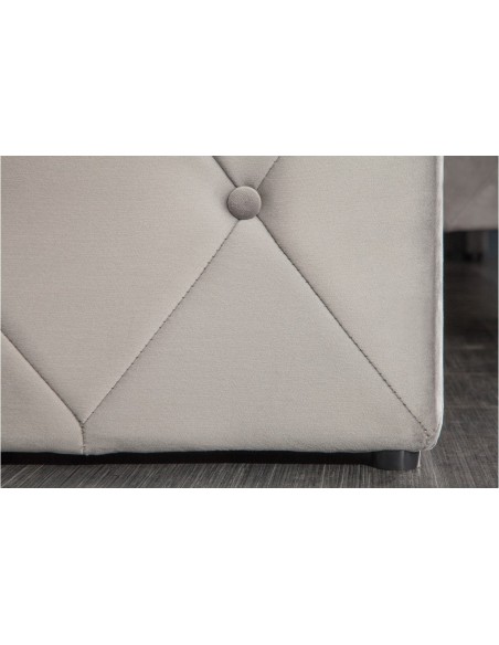 élégantee banquette-lit EXTRAVAGANCIA 140cm velours gris argenté Chesterfield Design