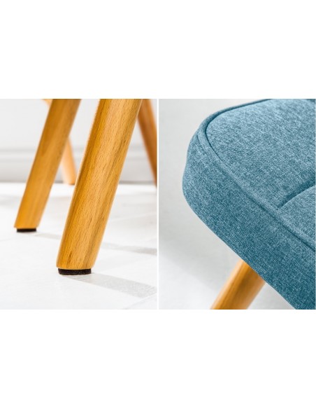 Tabouret design SCANDINAVIA bleu clair hêtre Scandinavian Design Tabouret pour pieds
