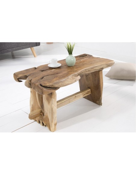 Banc massif en tronc d'arbre NATURE80cm Teck