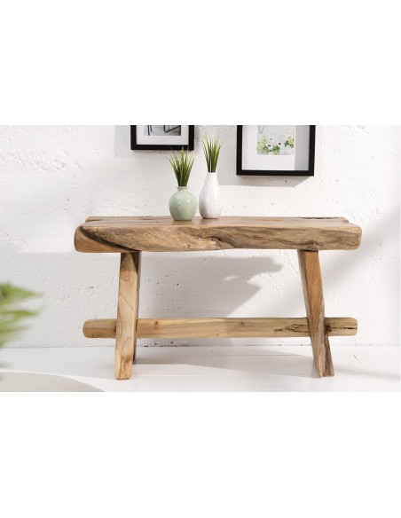 Banc massif en tronc d'arbre NATURE80cm Teck