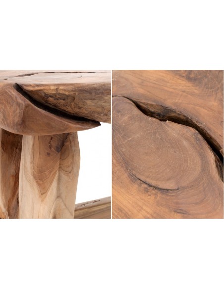 Banc massif en tronc d'arbre NATURE80cm Teck