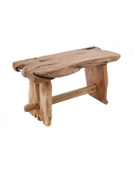 Banc massif en tronc d'arbre NATURE80cm Teck