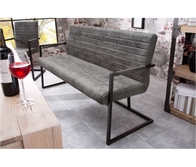 Banc industriel LOFT 160cm gris...