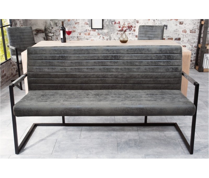 Banc industriel LOFT 160cm gris...