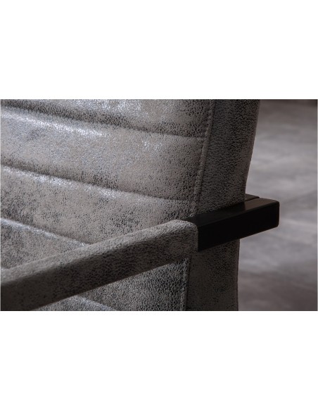 Banc industriel LOFT 160cm gris vintage avec accoudoirs