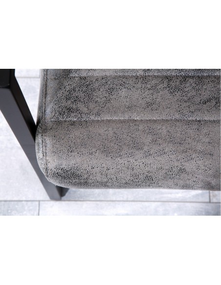 Banc industriel LOFT 160cm gris vintage avec accoudoirs
