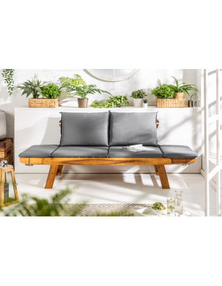 Banc massif MODULAR 152cm acacia Banc de jardin pliable
