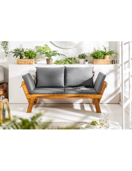Banc massif MODULAR 152cm acacia Banc de jardin pliable