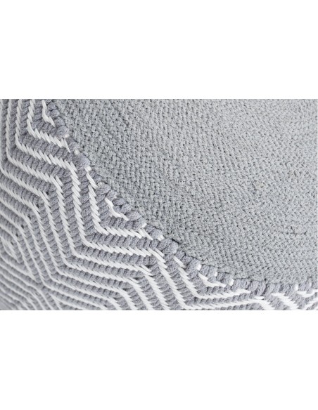 Pouf design tissé ORIENTAL 50cm gris blanc Pouf en coton