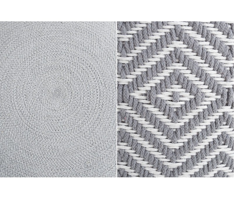 Pouf design tissé ORIENTAL 50cm gris...
