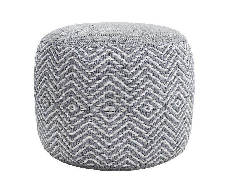 Pouf design tissé ORIENTAL 50cm gris...