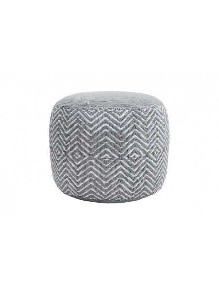 Pouf design tissé ORIENTAL 50cm gris blanc Pouf en coton
