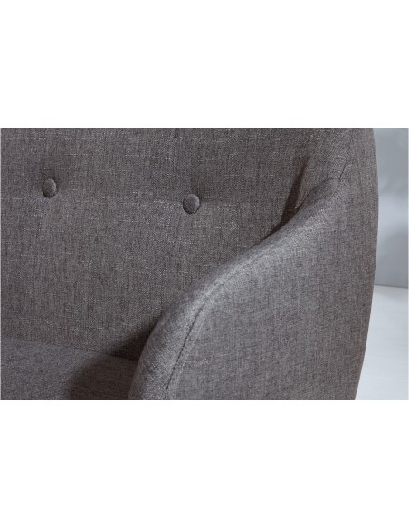 Banc design SCANDINAVIA 116cm hêtre gris avec accoudoirs