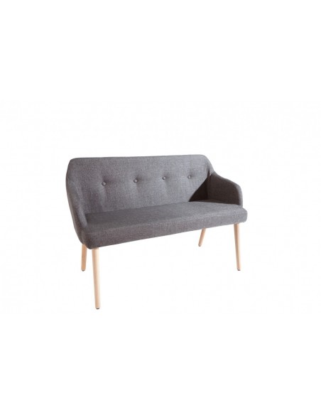 Banc design SCANDINAVIA 116cm hêtre gris avec accoudoirs