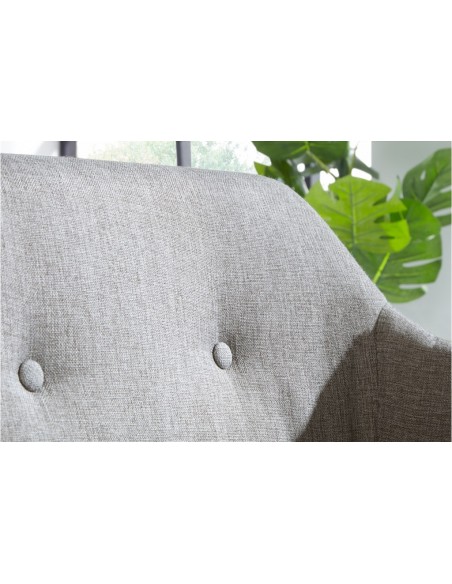 Banc design SCANDINAVIA 116cm hêtre gris clair avec accoudoirs