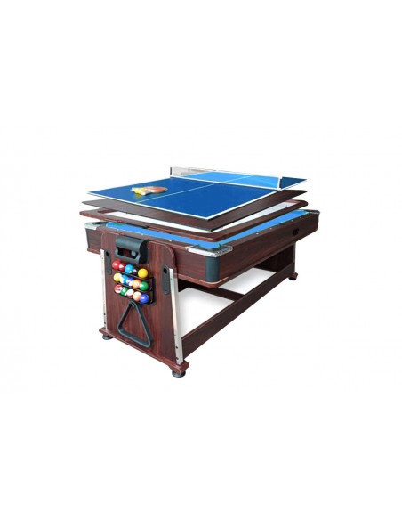 MESA MULTIJUEGO 7FT BILLAR AIR HOCKEY PING PONG